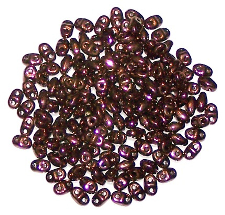 MiniDuo Czech Glass Beads - Jet Bronze