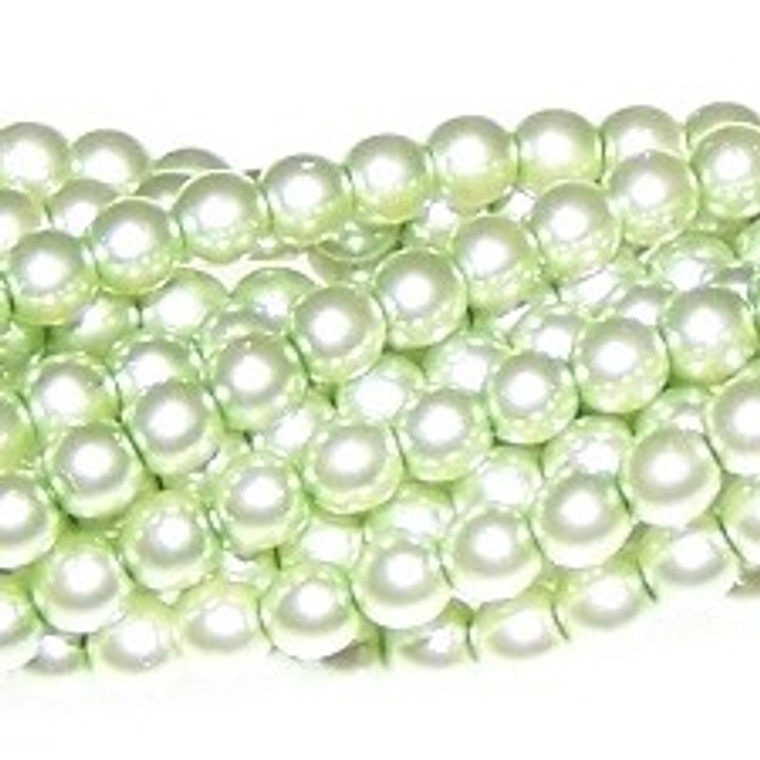 Czech Glass 3mm Pearl Beads - Creme Mint