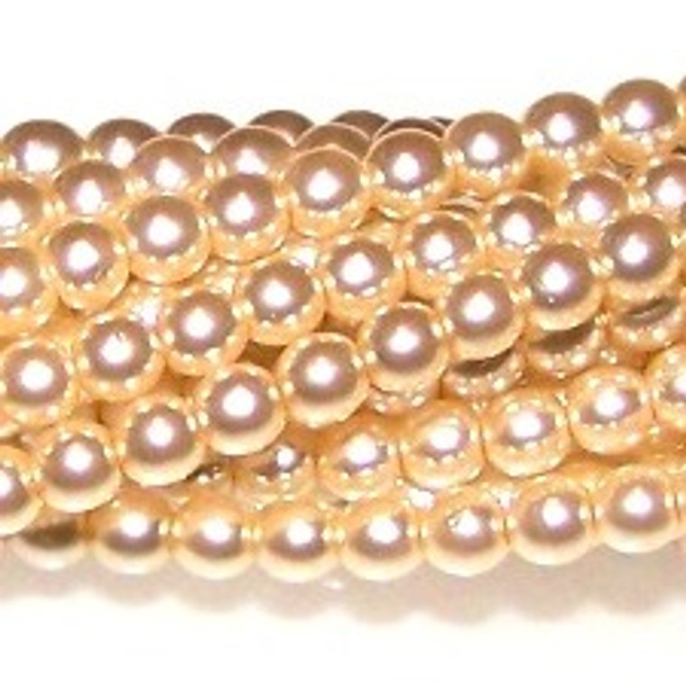 Czech Glass 3mm Pearl Beads - Cream