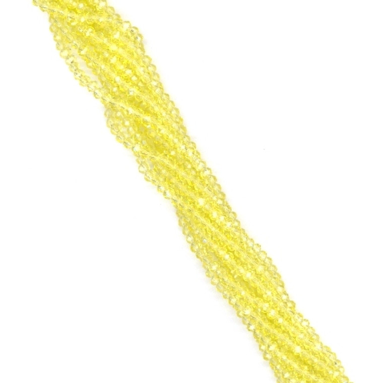 2.5x1.5mm Glass Crystal Mini Rondelle Beads - Yellow