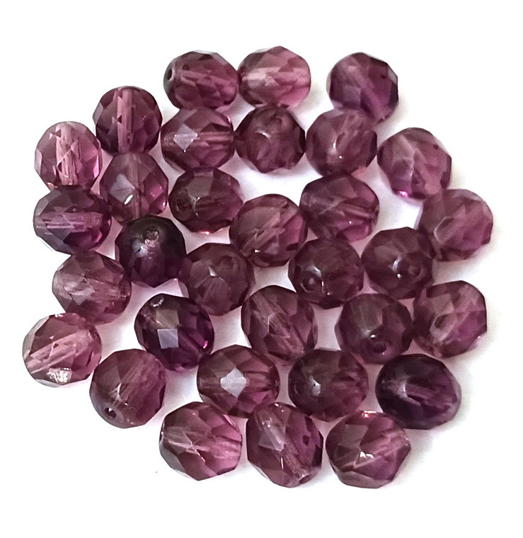 2 Dozen Czech 8mm Fire-Polished - Amethyst