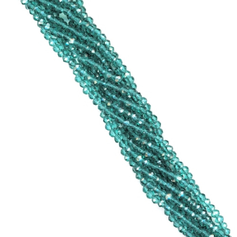 3x2mm Glass Crystal Rondelle Beads - Caribbean