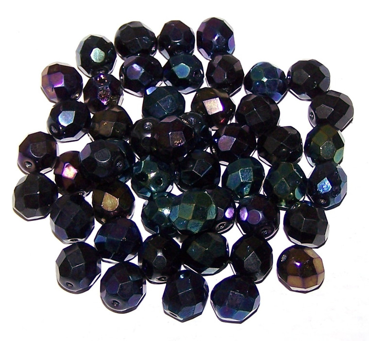 2 Dozen Czech 8mm Fire-Polished - Blue Iris