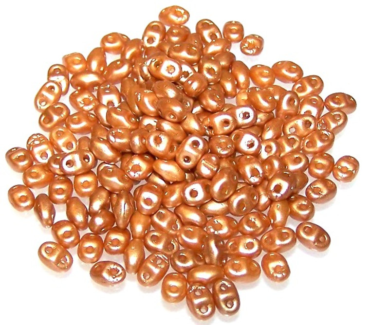 MiniDuo Czech Glass Beads - Pastel Amber