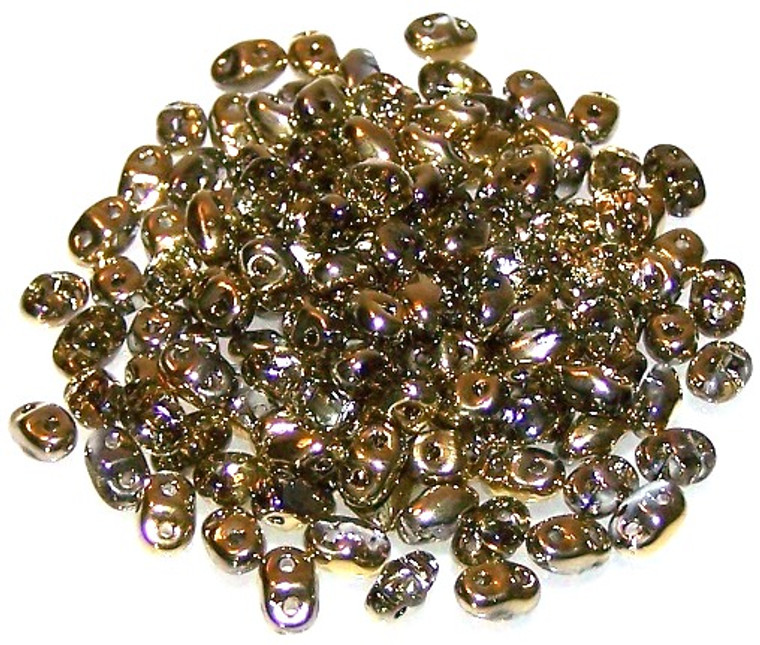 MiniDuo Czech Glass Beads - Crystal Amber