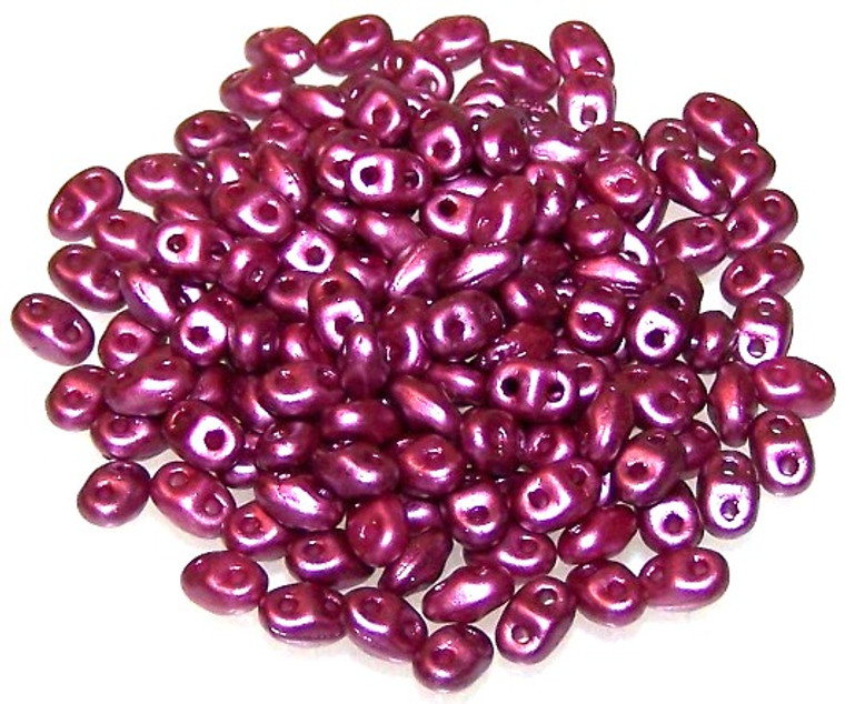 MiniDuo Czech Glass Beads - Pastel Burgundy