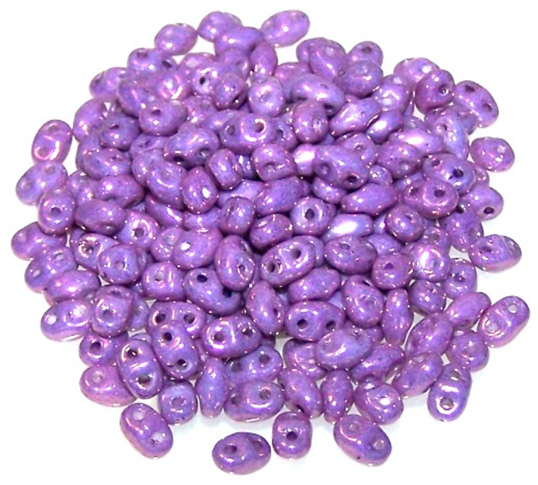 MiniDuo Czech Glass Beads - Luster Opaque Amethyst
