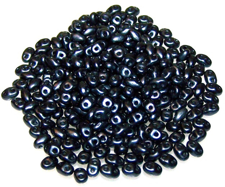 MiniDuo Czech Glass Beads - Pastel Dark Hematite