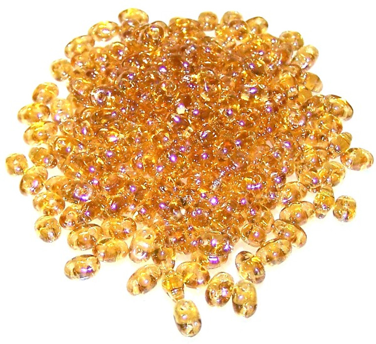MiniDuo Czech Glass Beads - Topaz Luster