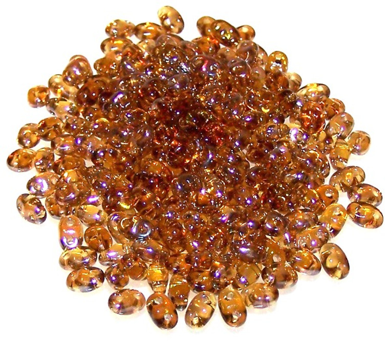 MiniDuo Czech Glass Beads - Topaz Celsian