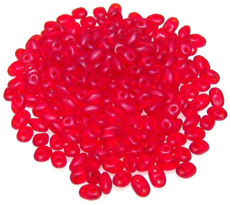 MiniDuo Czech Glass Beads - Ruby Matte