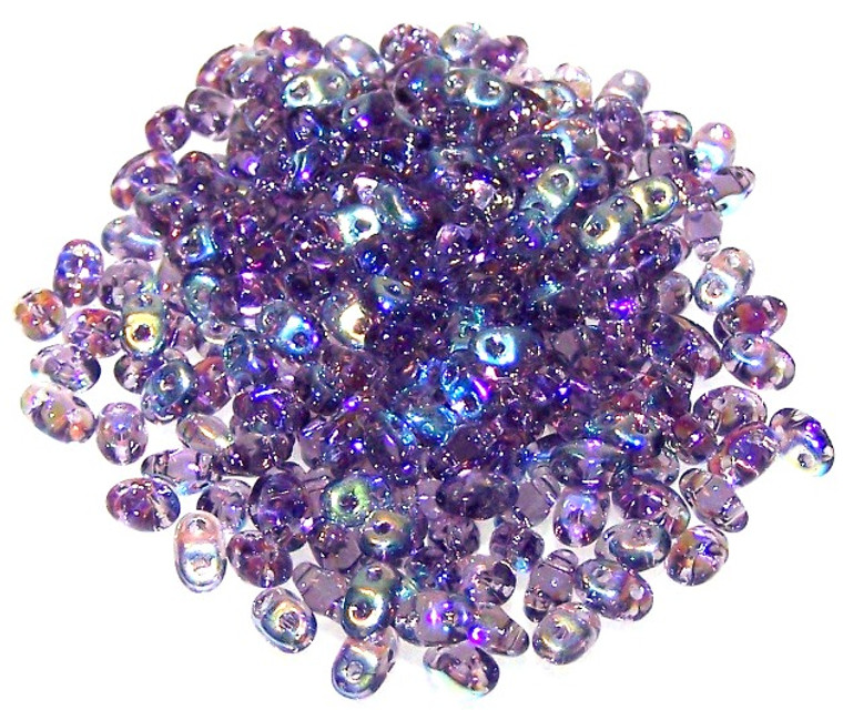 MiniDuo Czech Glass Beads - Tanzanite AB