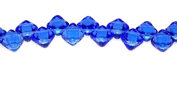 40 Czech Glass Silky 2-Hole 6mm Beads - Sapphire