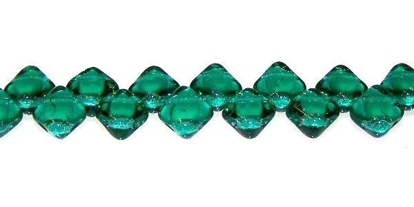 40 Czech Glass Silky 2-Hole 6mm Beads - Teal