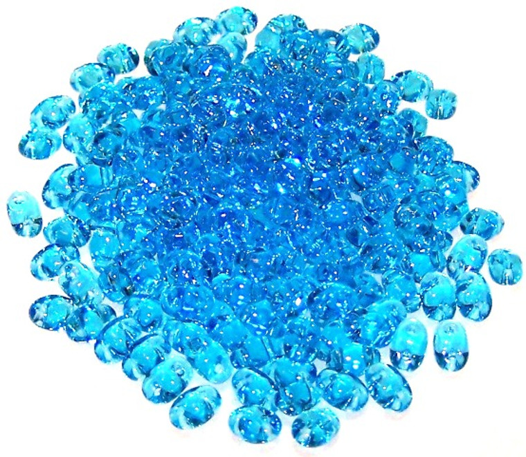 MiniDuo Czech Glass Beads - Aquamarine