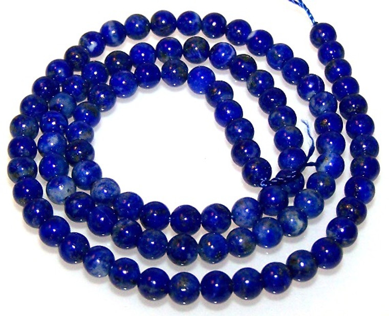 4mm Round Semiprecious Gemstone Beads - Lapis Lazuli