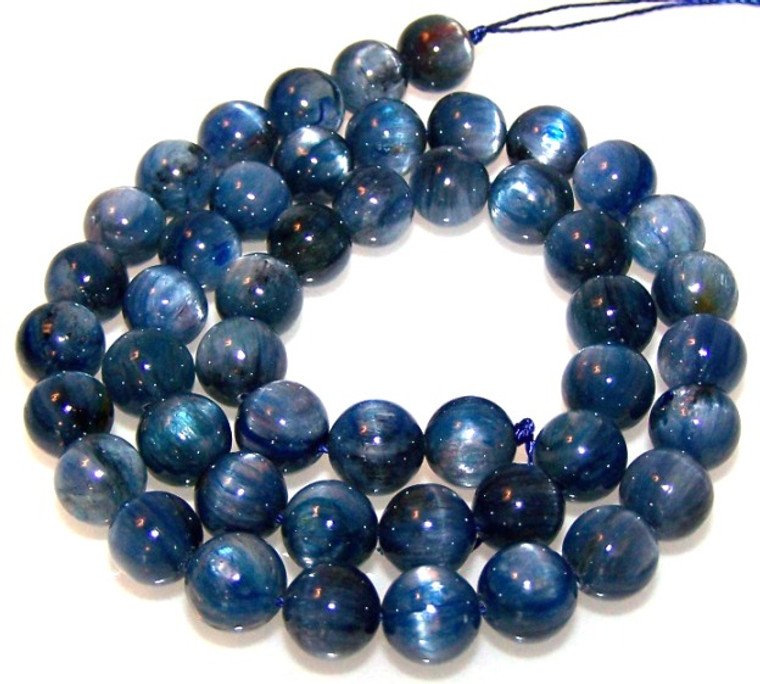 8mm Round Semiprecious Gemstone Beads - Kyanite