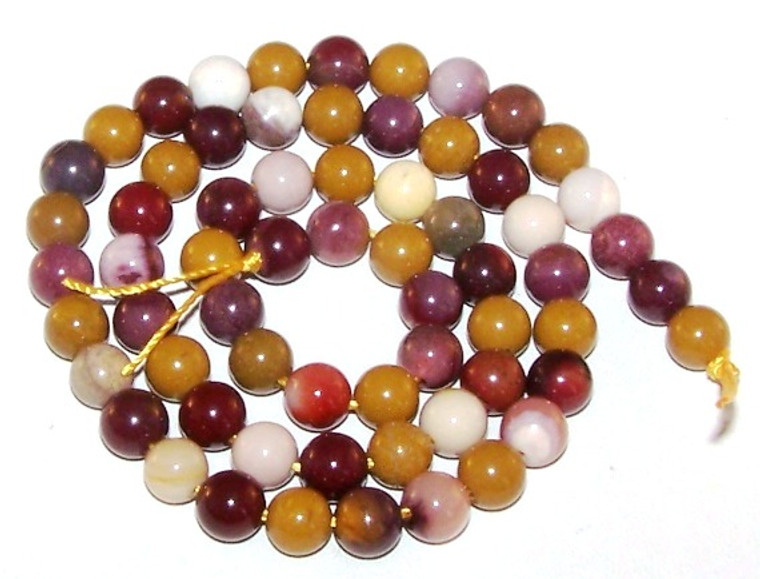 6mm Round Semiprecious Gemstone Beads - Moukaite Jasper