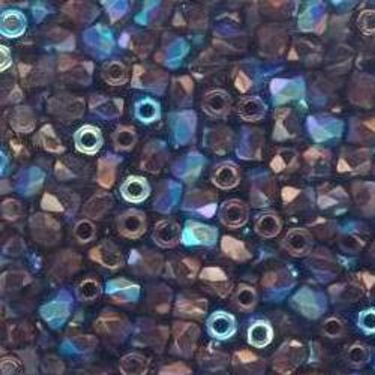 Czech 2mm Fire-Polished Glass Beads - Jet Bronze AB