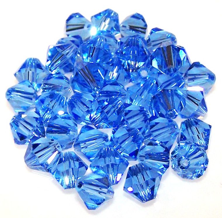 Light Sapphire 8mm Glass Crystal Bicones