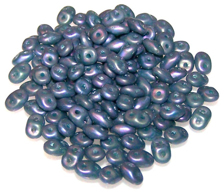 Superduo Beads - Nebula Turquoise Green Matte