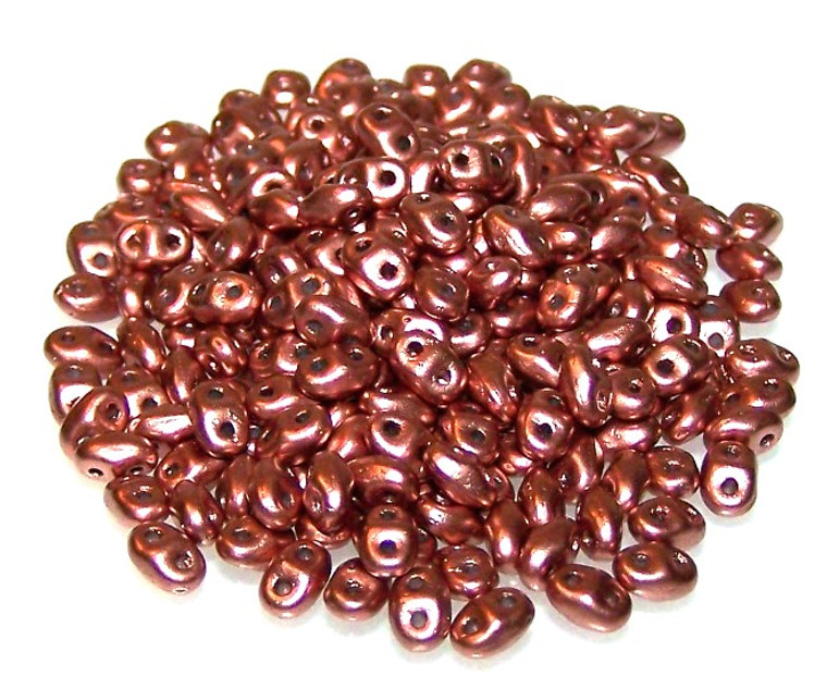 MiniDuo Czech Glass Beads - Crystal Bronze Copper