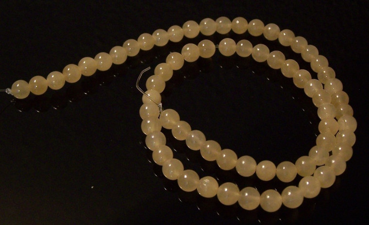 6mm Round Semiprecious Gemstone Beads - Calcite