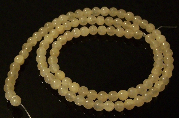 4mm Round Semiprecious Gemstone Beads - Calcite