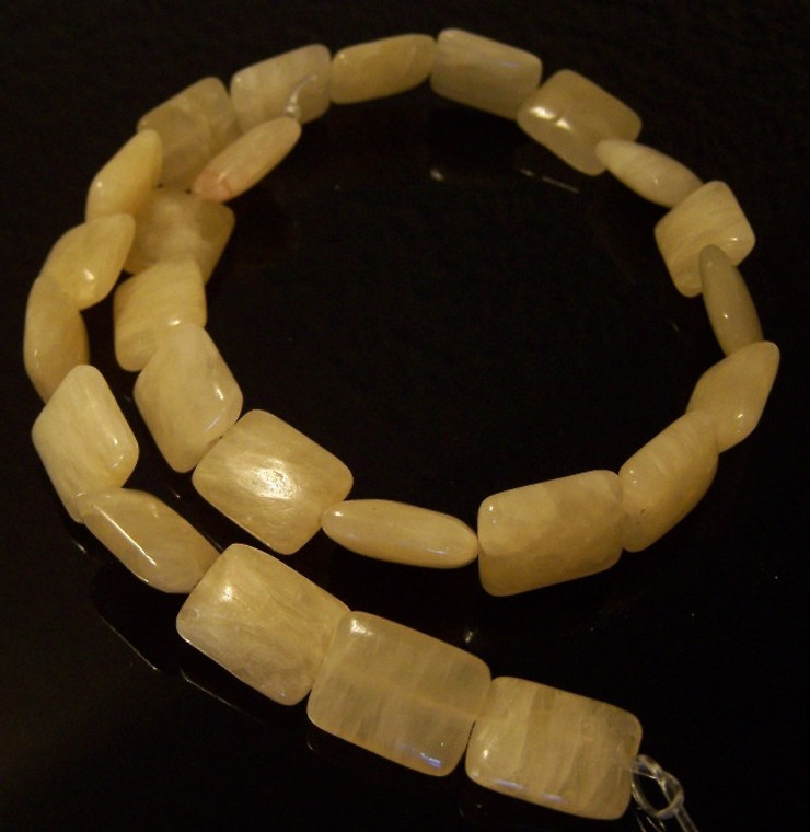 - 12x16mm Puff Rectangle Semiprecious Gemstone Beads - Calcite