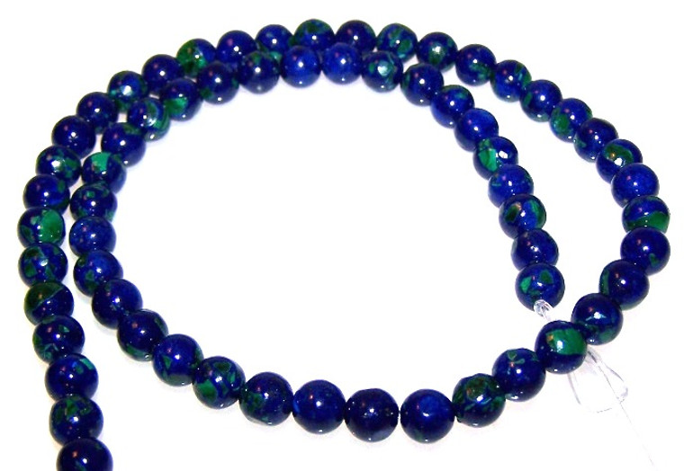 6mm Round Semiprecious Gemstone Beads - Azurite