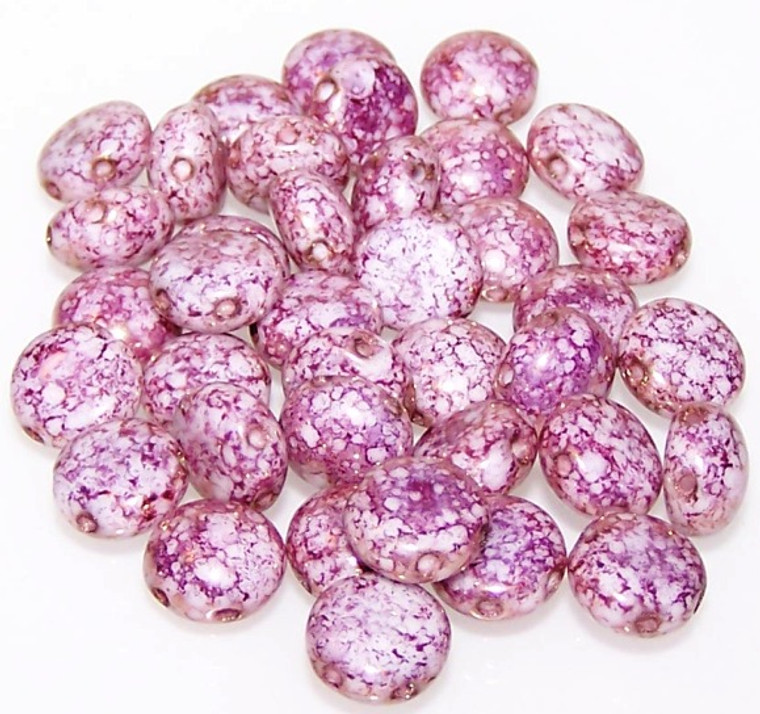 Candy Hole 8mm Czech Glass Beads - Terracotta Purple