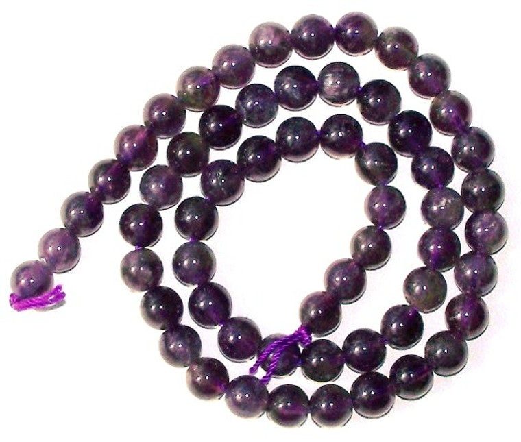 6mm Round Semiprecious Gemstone Beads - Amethyst
