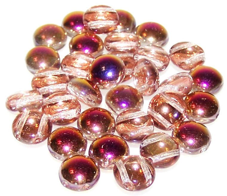 Candy Hole 8mm Czech Glass Beads - Crystal Sliperit