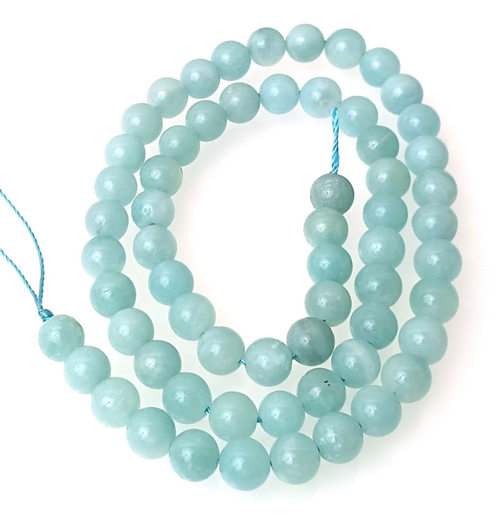 6mm Round Semiprecious Gemstone Beads - Amazonite