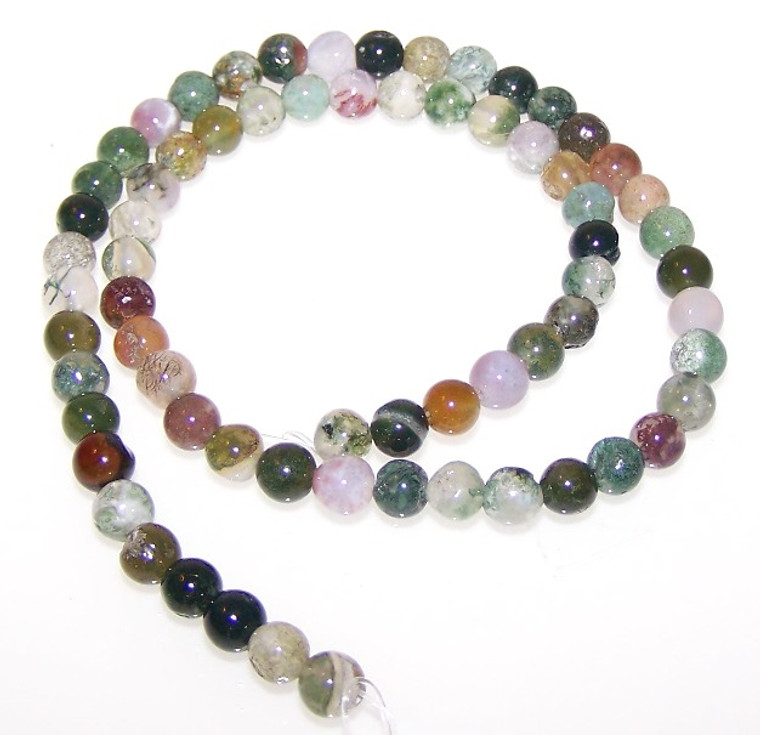 6mm Round Semiprecious Gemstone Beads - Fancy Jasper