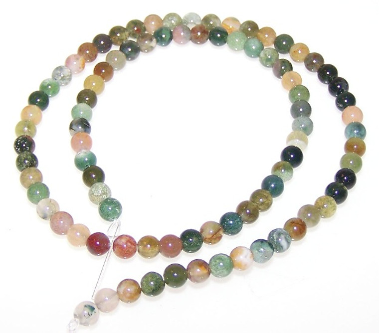 4mm Round Semiprecious Gemstone Beads - Fancy Jasper