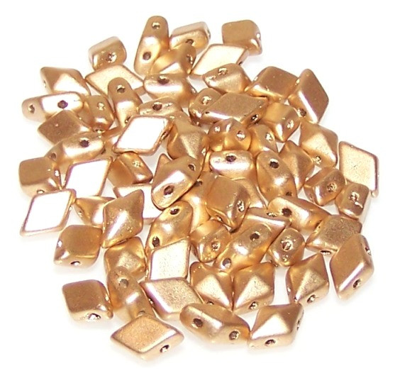DiamonDuo 2-Hole Czech Glass 5x8mm Beads - Aztec Gold