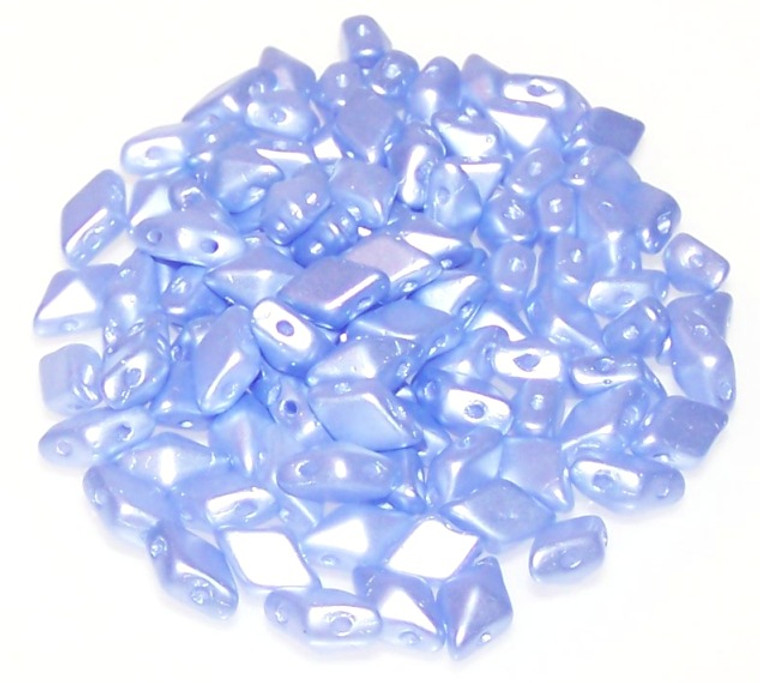 DiamonDuo 2-Hole Czech Glass 5x8mm Beads - Pastel Light Sapphire