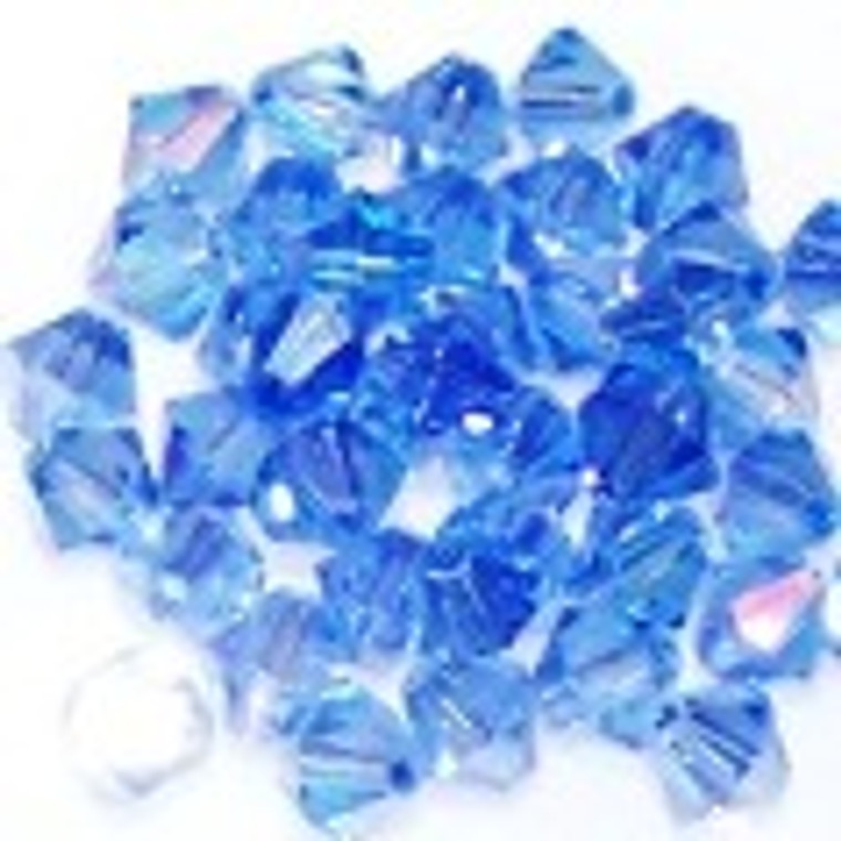 Light Sapphire 6mm Glass Crystal Bicones