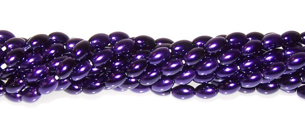 Czech Glass 6x4mm Pearl Beads - Purple