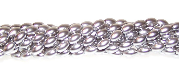 Czech Glass 6x4mm Pearl Beads - Silver