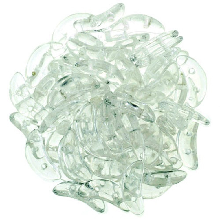 CzechMates Crescent Czech Glass Beads - Crystal
