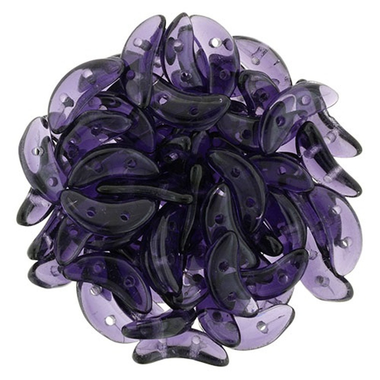 CzechMates Crescent Czech Glass Beads - Tanzanite