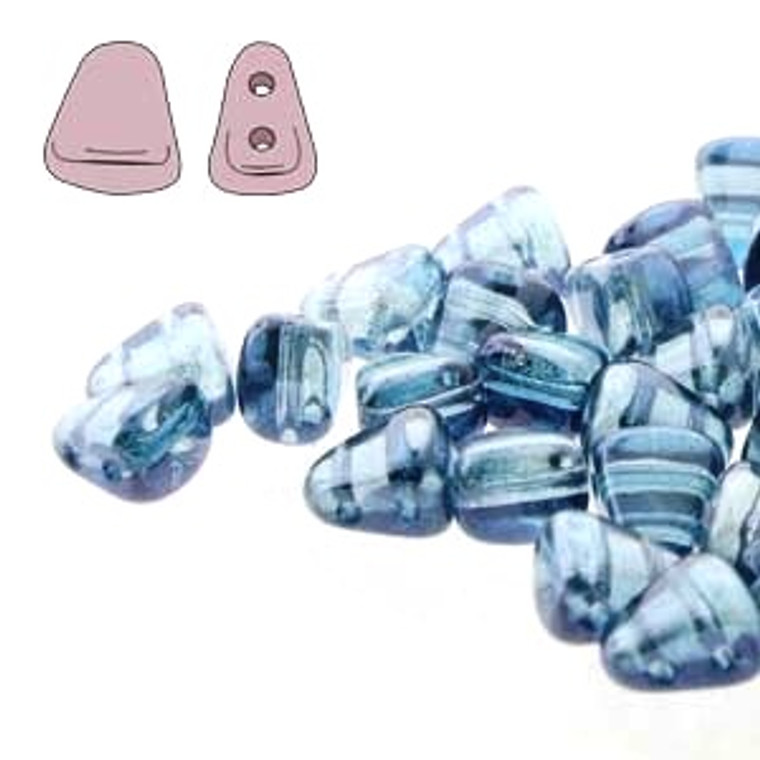 NIB-BIT 6x5mm Czech Glass Beads - Crystal Blue Luster