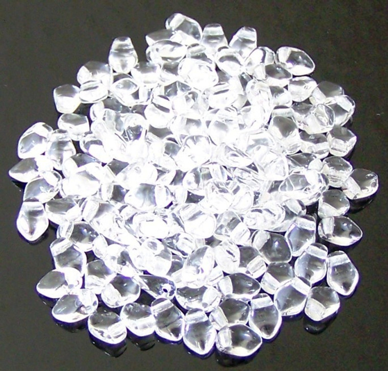 3x5mm Czech Glass Gekko Beads - Crystal