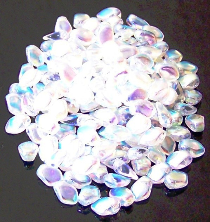 3x5mm Czech Glass Gekko Beads - Crystal Full AB