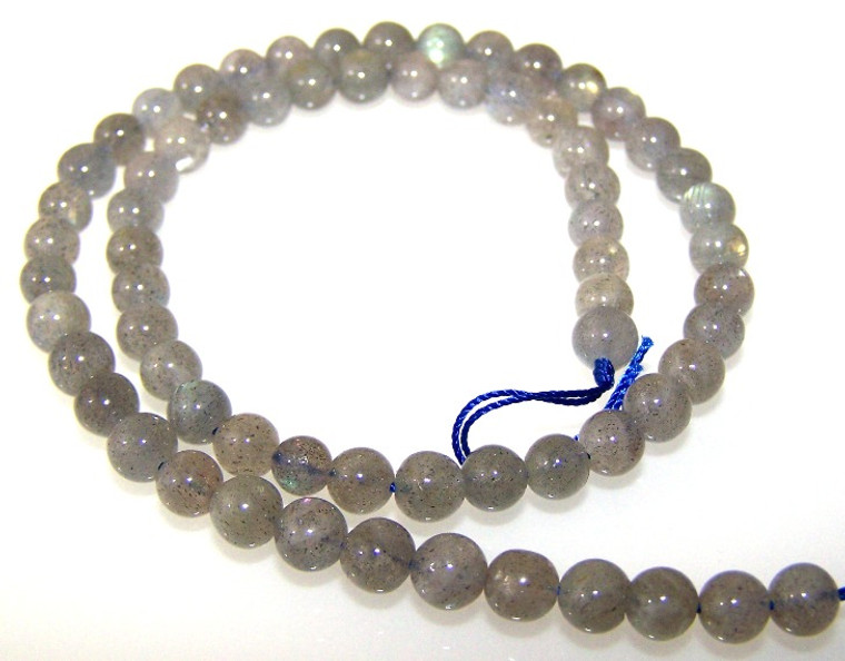 6mm Round Semiprecious Gemstone Beads - Labradorite