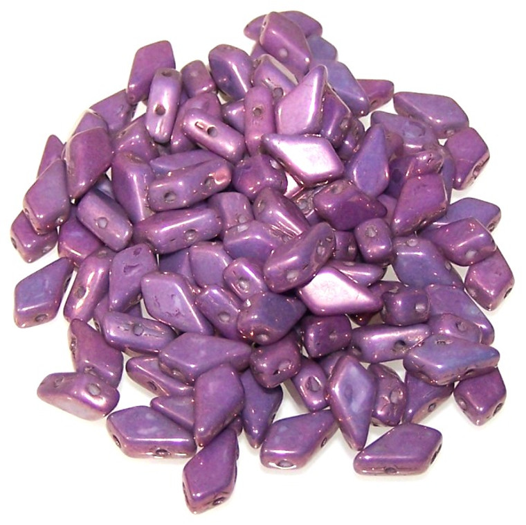 9x5mm Czech Glass Kite Beads - Chalk Purple Vega