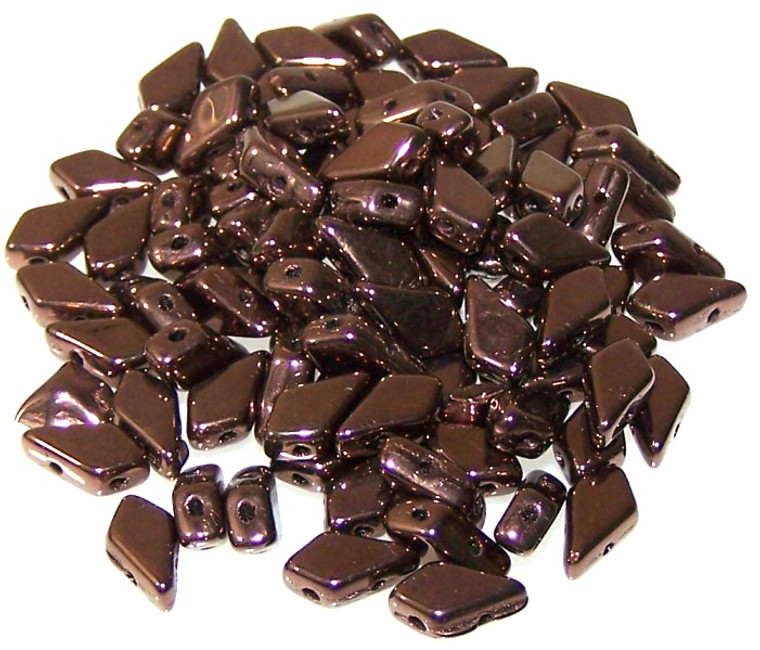 9x5mm Czech Glass Kite Beads - Jet Dark Bronze
