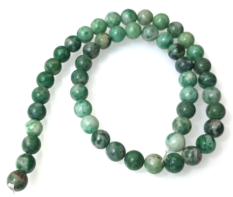 8mm Round Semiprecious Gemstone Beads - Qinghai Jade